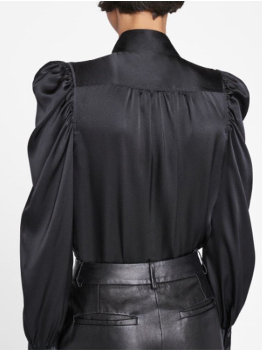 FRAME Gillian 100% silk button down blouse black size small - Picture 2 of 7